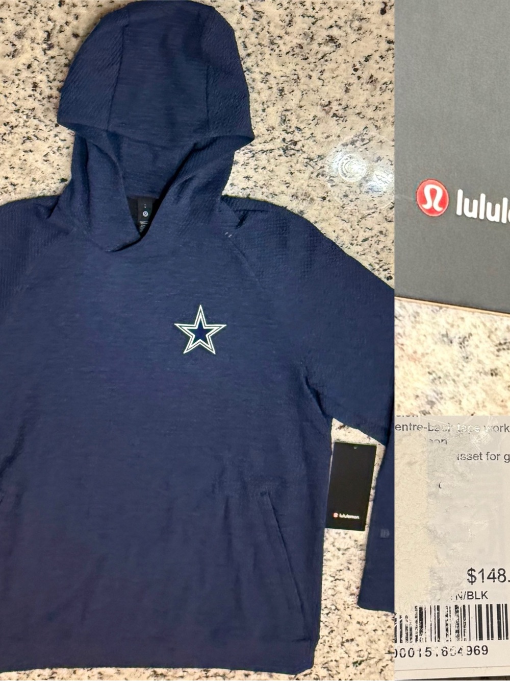 NWT Lululemon Dallas Cowboys Textured Double Knit Men’s Cotton Heavy Hoodie